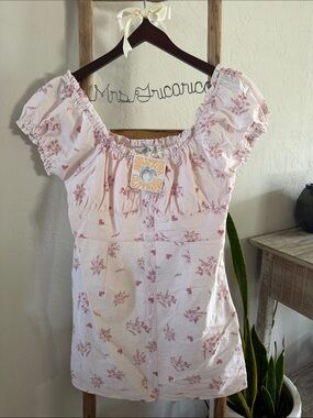 Nectar Clothing Light Pink Floral Dress Size M